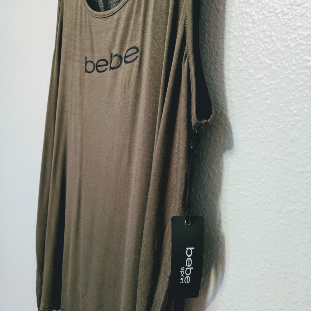 Bebe Green w/Black Mesh Sport Tank 3X - Picture 4 of 8
